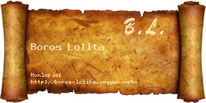 Boros Lolita névjegykártya